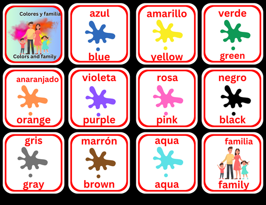 Colors and Family Flash Cards